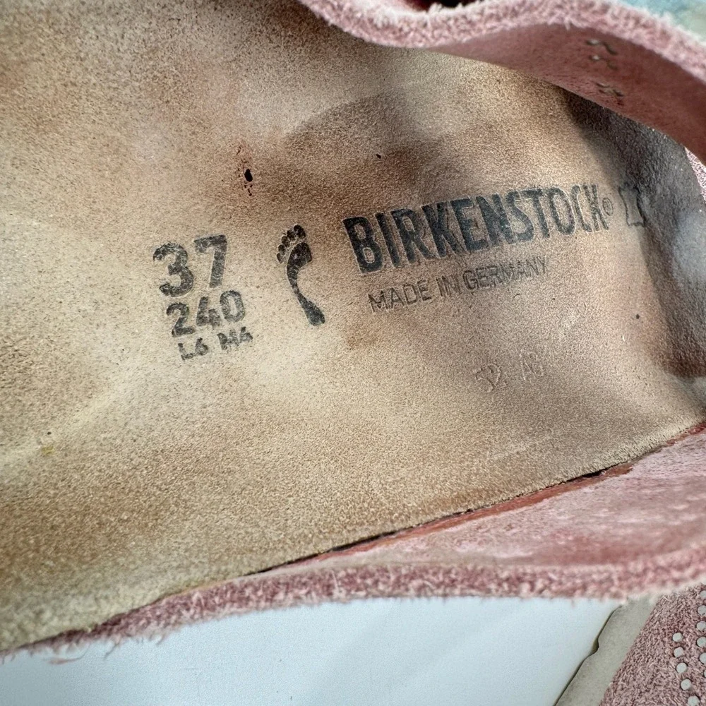 Birkenstock Arizona Womens 6 EU 37 Rose Rivets Suede Studded Sandals